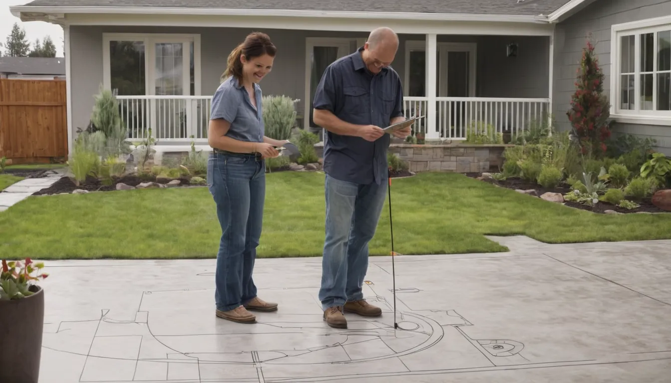 Homeowner reviewing a patio plan with a local provider in the Lebanon area